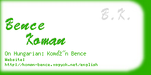 bence koman business card